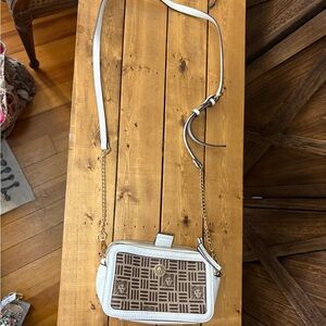 White and Brown Crossbody Bag